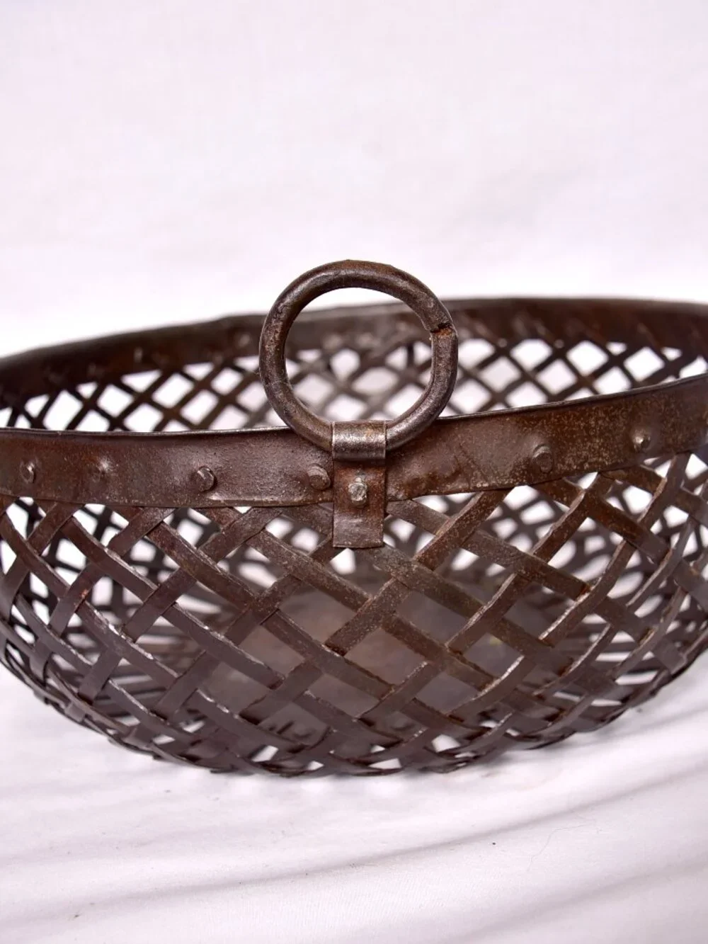 Woven Metal Hanging Basket Made in India